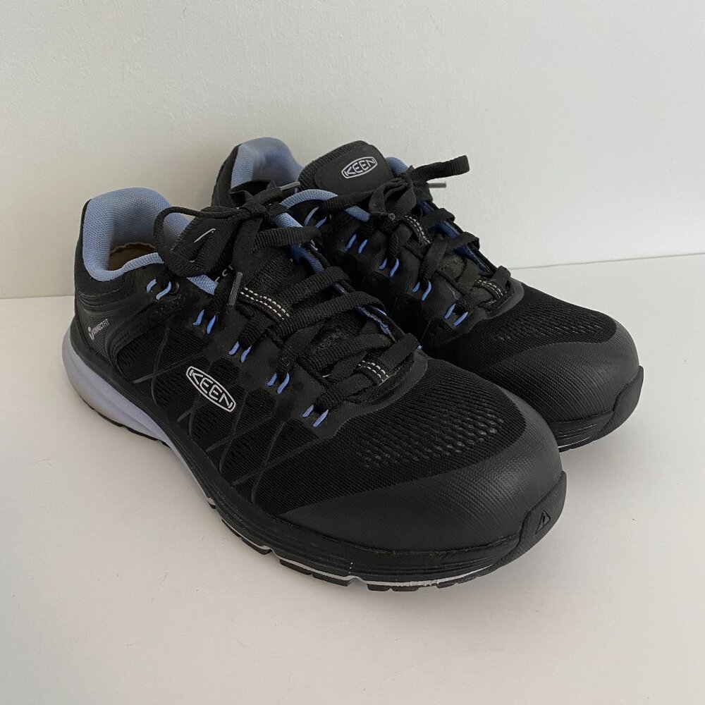 Keen Vista Energy Carbon Toe Work Sneakers Womens 10M Black Hydrangae Lace Up